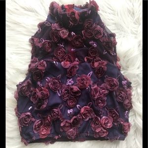 Floral high neck crop top